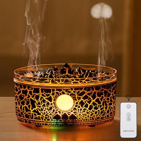 Flame Fire Essential Oil Diffuser Humidifier,300ml Aromatherapy Diffuser with Remote Control, Auto Shut-Off & Timer 4 Timers 3 Colors Diffusers for Essential Oils Large Room (Balck) in Saudi Arabia