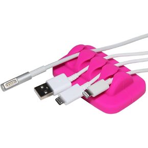 ENVISIONED Desktop Cable Organizer, Weighted, Eco-Friendly Silicone, No Bad Smell, Bundled with 4 Reusable Cable Ties (Blue)