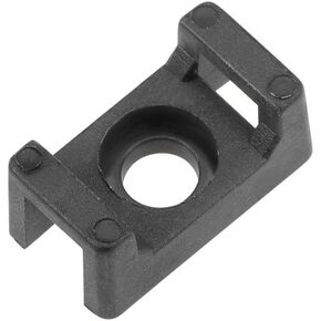 uxcell Cable Tie Base Saddle Type Mount Wire Holder Permanently To Wall Desk 13x7x6mm Black 50pcs