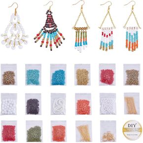 WEWAYSMILE 1Box/303pcs Women Tassel Earring Making Kit, Dangle Earrings Making Kit, DIY Drop Earring Making Kit, Jewelry Findings Beading Supplies for Beginners Adults