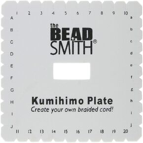 The Beadsmith Square Kumihimo Disk, 6 inch Diameter, 3/8" Thick Dense Foam, Jewelry Tools for Braiding, 1 disks