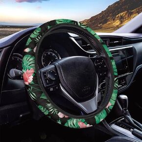 Forchrinse 3D Art Flower Auto Steering Wheel Covers,Anti-Slip Soft Car Steering Wheel Protector for Most Cars