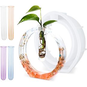 9Pcs Clear Test Tubes for Plant Propagation Station Resin Molds, Acrylic Propagation Tubes Hydroponic Vase for Hydroponic Plants/Flowers Decoration