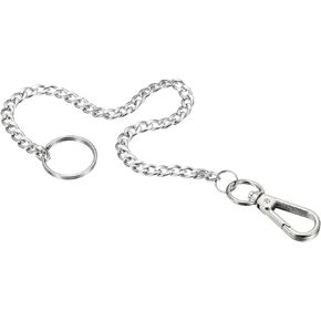 PATIKIL Flat Keychain with Keyring Clasp, 304 Stainless Steel Clip for Jeans Pants Belt Loop Pocket Wallet Purse Handbags