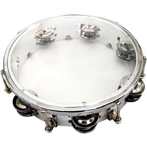 Tissting Tambourine، 10in / 13in معدن أزرق محمول باليد طبل قابل للتعديل لهجة صف مزدوج جلجل اليد التصفيق الطبال قرع الدف للأداء الموسيقي