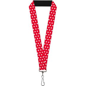 Buckle Down Lanyard-1.0-Minnie Mouse Polka Dot/Mini Silhouette Red/w