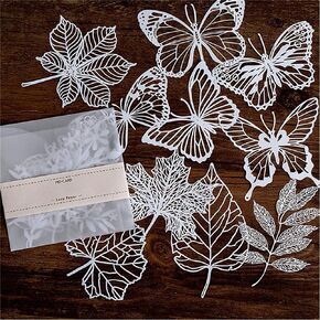 10pcs Paper Die Cuts Scrapbook Stickers, Cuttting Dies Decorative Paper Lace Butterfly Leave White Cardstock Scrapbook DIY Card Photo Frame Album Handmade Crafts Card Making (Door)