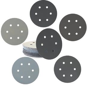 25 Piece 6 Inch Sanding Disc Set with 6 Holes Ideal for Wet and Dry Sanding, Premium Silicon Carbide Abrasive for Auto, Wood, and Metal Polishing, Paint Removal 1000/2000/3000/4000/5000 Grit