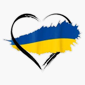 Heart Ukraine I Stand with Ukraine Ukrainian Flag Bumper Sticker Vinyl Decal 5"