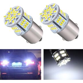 Pack-2 Car LED Turn Light, Single Contact Automotive Brake Lights Accessories, Universal Super Bright 12V 130LM Waterproof Vehicle Reversing Light for Truck SUV Car (White Light #1156)