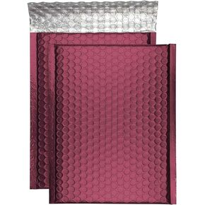 ProLine Matte Metallic Bordeaux Wine Red Bubble Padded Mailers 4x8 Inch Self Seal Padded Envelopes (50)