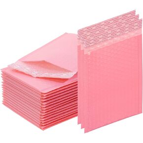 Pink Bubble Mailers 6x9Inch Self Seal Shipping Bag Poly Padded Envelopes Great for Mailing, 20Pcs
