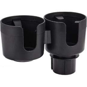 JSCARLIFE Dual Cup Holder Expander for Car, 2 in 1 Multifunctional Large Car Cup Holder Expander Adapter with Adjustable Base, All Purpose Car Cup Holder for Bottles Cups Drinks Snack Organizer