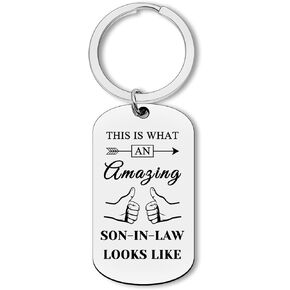 Son in Law Gifts Son in Law Keychain Wedding Gifts for Groom from Father Mother in Law Christmas Fathers Day for Son in Law Engagement Gift Birthday Gift Future Son-in-Law Gift Keyring