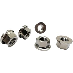 RISON Titanium Nut Titanium Flange Nut M10x1.5mm Titanium Sprocket Nut Burnt Blue 6AL4V Titanium Flange Nut for Motorcycle 5PCS in Kuwait