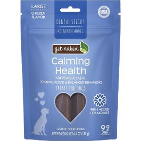 Get Naked Dental Sticks Grain-Free Chicken Flavor Dog Treats, Calming Health Large 6.6-oz Bag