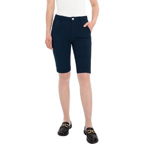 ZENTHACE Women's Bermuda Shorts Summer Solid Stretch Twill Casual Chino Walking Shorts with Pockets,10inch Inseam