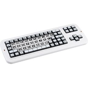 Contrast Keyboard - USB Large Print Keyboard Designed to Help Visually Impaired Low Vision Individuals - Wired USB High Contrast Keyboard with Oversized Print Letters