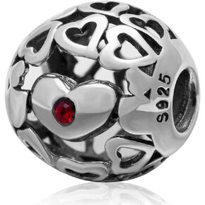 Sparkling Crystal and Love Heart Charms fits European DIY Bracelet , 925 Sterling Silver Music Note, Infinity Knotted,Bucket,Dream,Leaf, Heart to Heart Openwork Beads, for Valentines/Mothers Day Gifts