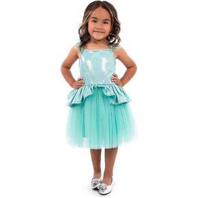 Little Adventures Teal Tutu Princess Dress Up Costume - Machine Washable Child Pretend Play Dress with No Glitter