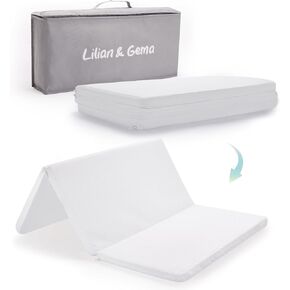Lilian&Gema Pack and Play Mattress 38"x26"x1", Pack N Play Mattresses Pad for Play Pen and Playard, Premium Foam Playpen Mattress Topper with Washable Cover & Traveling Bag for Baby Toddler
