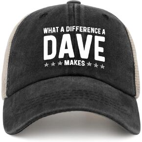 What A Difference A Dave Makes Hat for Men Dad Hat with Design Hats