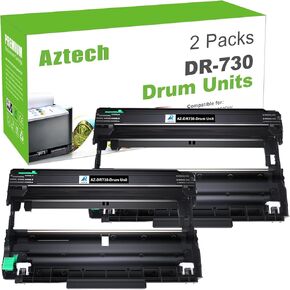 استبدال وحدة الطبل المتوافقة مع Aztech لـ Brother DR730 DR-730 DR 730 لطابعة MFC-L2710DW MFC-L2750DW HL-L2395DW HL-L2370DW HL-L2350DW HL-L2390DW DCP-L2550DW MFC-L2750DWXL (أسود 2 حزمة) in Kuwait