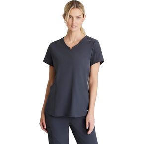 BARCO Skechers Vitality Aura Scrub Top for Women - Curved V-Neck Medical Top, 3 Pockets, 4-Way Stretch Women's Scrub Top