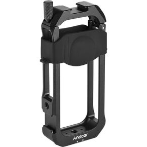 Andoer C-ONE X2 Aluminum Alloy Protective Cage Case Action Camera Rig with Cold Shoe Mount Universal 1/4-inch Thread Magnetic Action Camera Mount Replacement for Insta360 ONE X2
