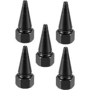 X AUTOHAUX 5pcs Black Spike Wheel Tyre Tire Valve Air Stem Cap Cover Universal for Car Truck Motorcycle Bike