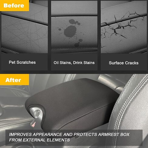 Center Console Cover Armrest Cushion Mat Pad Cover for Jeep Wrangler JK JKU 2011-2018,Neoprene Armrest Box Cover,Black in Saudi Arabia