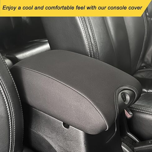 Center Console Cover Armrest Cushion Mat Pad Cover for Jeep Wrangler JK JKU 2011-2018,Neoprene Armrest Box Cover,Black in Saudi Arabia