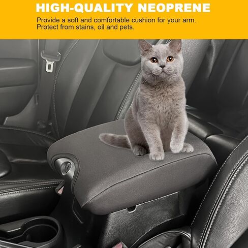 Center Console Cover Armrest Cushion Mat Pad Cover for Jeep Wrangler JK JKU 2011-2018,Neoprene Armrest Box Cover,Black in Saudi Arabia