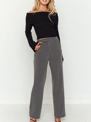 Off The Shoulder Sweater for Women Sexy Long Sleeve Knit Pullover Jumper Slim Fit Crop Tube Top One Shoulder Shirts in Saudi Arabia