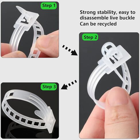 100 حزمة من ربطات الكابلات المرنة شبه المنحرفة، أربطة بسحاب قابلة لإعادة الاستخدام، أشرطة بسحاب قابلة للتعديل، أربطة سلكية قابلة للتحرير من النايلون عالي التحمل (5.5 بوصة، أبيض) in Kuwait