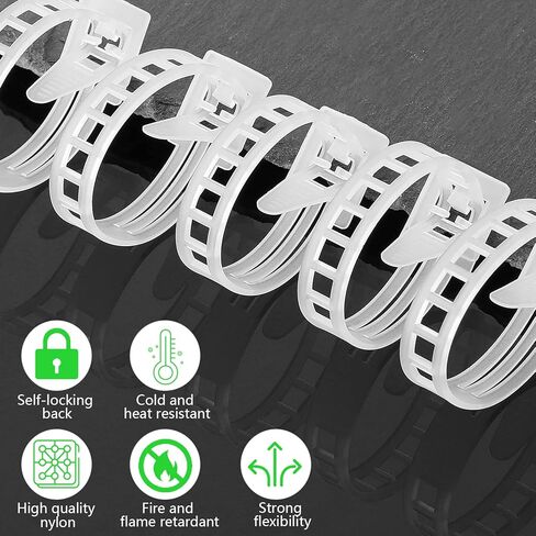 100 حزمة من ربطات الكابلات المرنة شبه المنحرفة، أربطة بسحاب قابلة لإعادة الاستخدام، أشرطة بسحاب قابلة للتعديل، أربطة سلكية قابلة للتحرير من النايلون عالي التحمل (5.5 بوصة، أبيض) in Kuwait