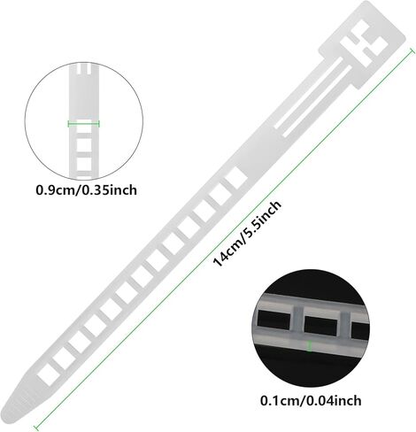 100 حزمة من ربطات الكابلات المرنة شبه المنحرفة، أربطة بسحاب قابلة لإعادة الاستخدام، أشرطة بسحاب قابلة للتعديل، أربطة سلكية قابلة للتحرير من النايلون عالي التحمل (5.5 بوصة، أبيض) in Kuwait