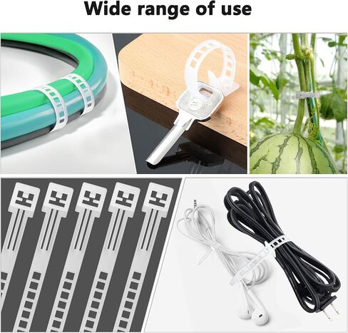 100 حزمة من ربطات الكابلات المرنة شبه المنحرفة، أربطة بسحاب قابلة لإعادة الاستخدام، أشرطة بسحاب قابلة للتعديل، أربطة سلكية قابلة للتحرير من النايلون عالي التحمل (5.5 بوصة، أبيض) in Kuwait