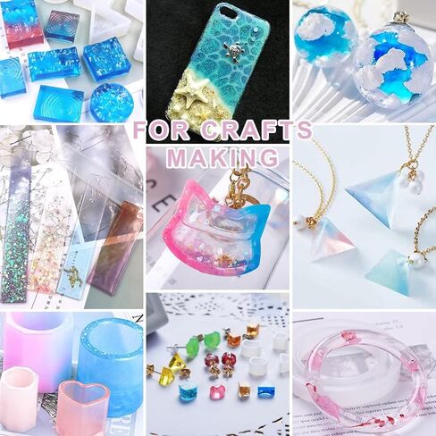UV Lamp+100G Upgrade 45S Fast Cure Clear Hard Resin+ Color Pigment+Mold+Tool+Glove for DIY Home Professional Casting & Coating Handcraft Jewelry Earrings Necklace Bracelet in Saudi Arabia