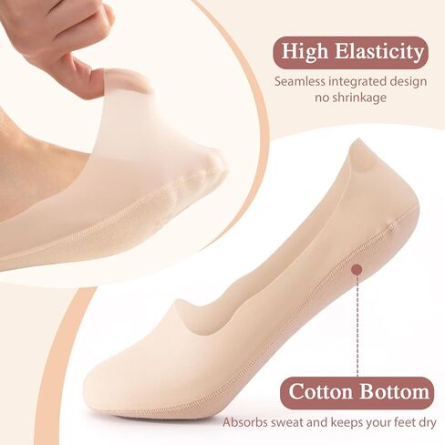 جوارب نسائية بدون عرض 5 أزواج جوارب مبطنة منخفضة القطع غير قابلة للانزلاق جوارب لوفر غير مرئية للشقق in Kuwait