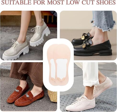 جوارب نسائية بدون عرض 5 أزواج جوارب مبطنة منخفضة القطع غير قابلة للانزلاق جوارب لوفر غير مرئية للشقق in Kuwait