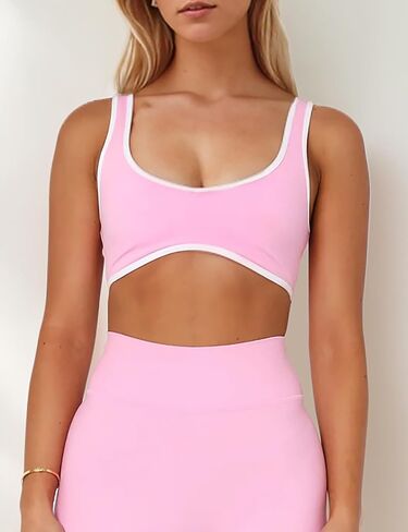 MISSACTIVER Women’s Workout Sports Bras Fitness V Neck Backless Wireless Removable Padded Bra Yoga Crop Bralette Tank Top in Saudi Arabia