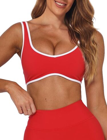 MISSACTIVER Women’s Workout Sports Bras Fitness V Neck Backless Wireless Removable Padded Bra Yoga Crop Bralette Tank Top in Saudi Arabia