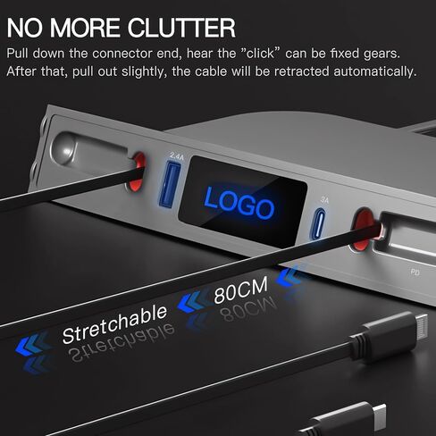 موزع USB قابل للسحب من Tesla، شحن سريع، تنظيم سهل، متوافق مع أجهزة متعددة، تصميم أنيق، مثالي لعشاق التكنولوجيا، لـ Tesla Modle 3 & Y 2021-2023 (Type-C+Type-C) in Saudi Arabia