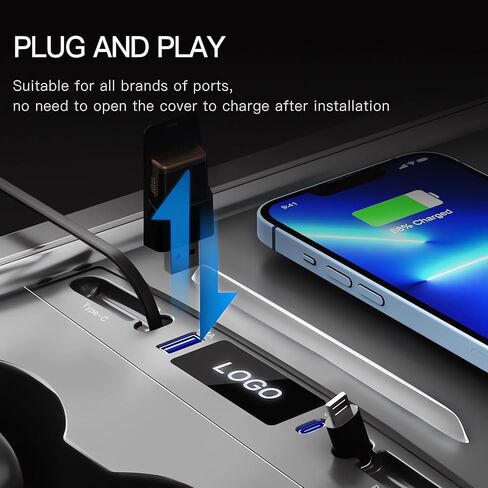 موزع USB قابل للسحب من Tesla، شحن سريع، تنظيم سهل، متوافق مع أجهزة متعددة، تصميم أنيق، مثالي لعشاق التكنولوجيا، لـ Tesla Modle 3 & Y 2021-2023 (Type-C+Type-C) in Saudi Arabia