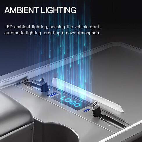 موزع USB قابل للسحب من Tesla، شحن سريع، تنظيم سهل، متوافق مع أجهزة متعددة، تصميم أنيق، مثالي لعشاق التكنولوجيا، لـ Tesla Modle 3 & Y 2021-2023 (Type-C+Type-C) in Saudi Arabia