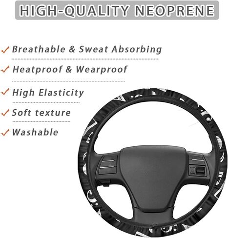 Forchrinse 3D Art Flower Auto Steering Wheel Covers,Anti-Slip Soft Car Steering Wheel Protector for Most Cars in Saudi Arabia