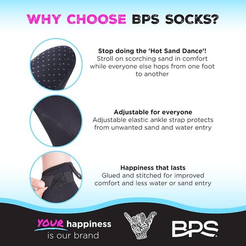 BPS ‘Aqua Series’ 3mm Neoprene Water Socks for Sand, Beach, Soccer, Volleyball, Wetsuit Booties in Kuwait