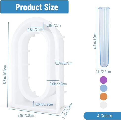 9Pcs Clear Test Tubes for Plant Propagation Station Resin Molds, Acrylic Propagation Tubes Hydroponic Vase for Hydroponic Plants/Flowers Decoration in Saudi Arabia