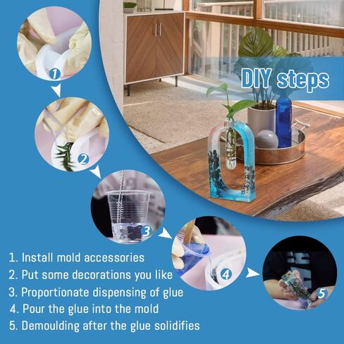 9Pcs Clear Test Tubes for Plant Propagation Station Resin Molds, Acrylic Propagation Tubes Hydroponic Vase for Hydroponic Plants/Flowers Decoration in Saudi Arabia